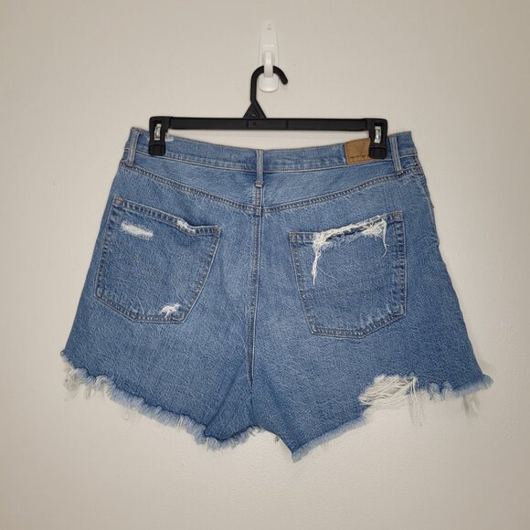 American Eagle highest rise 90s boyfriend shorts distressed stretch size 14 - Picture 2 of 7